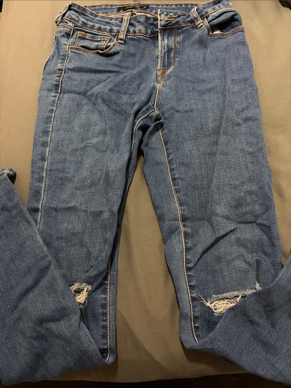 Harlow Blue Distressed Women's Skinny Jeans